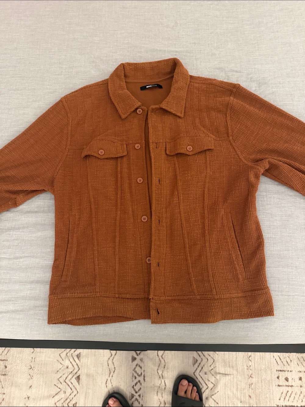 Fashion Nova Rust Orange Lightweight Shirt Jacket